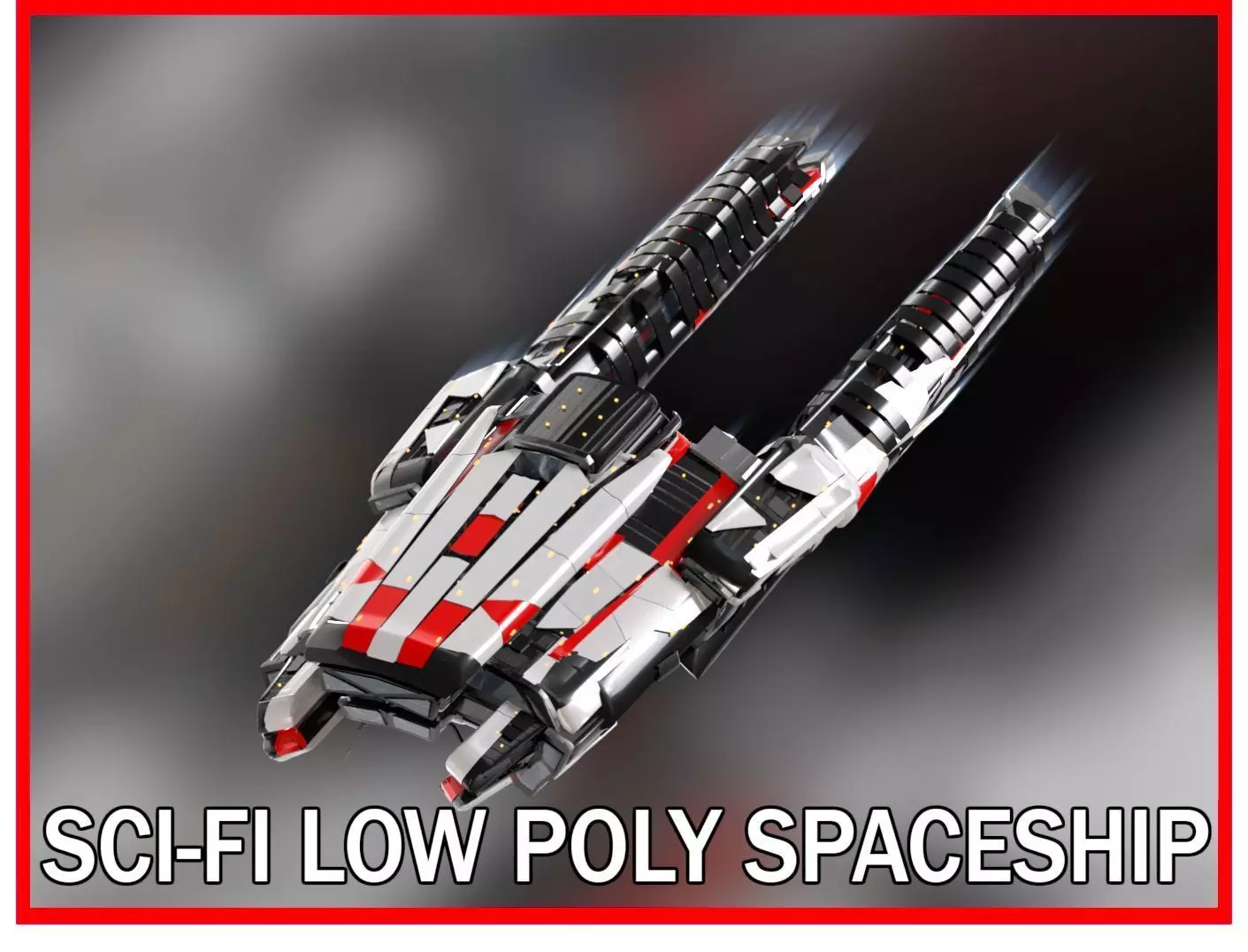 Lowpoly Sci-Fi Spaceship Sci fi Space Craft 20 Low-poly 3D model_0