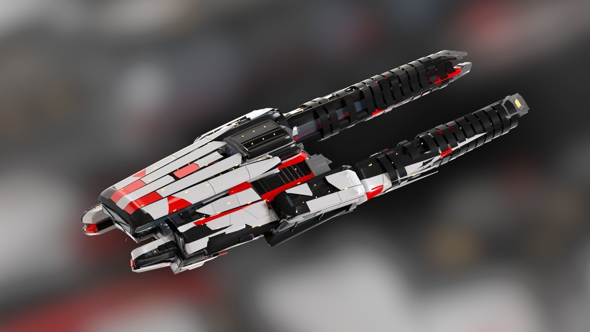 Lowpoly Sci-Fi Spaceship Sci fi Space Craft 20 Low-poly 3D model_6