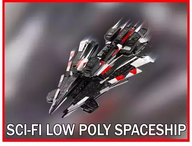 Lowpoly Sci-Fi Spaceship Sci fi Space Craft 19