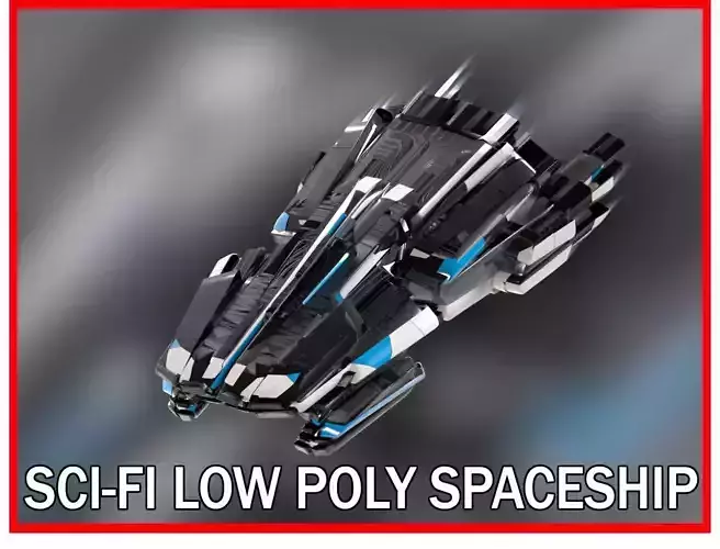 Lowpoly Sci-Fi Spaceship Sci fi Space Craft 18