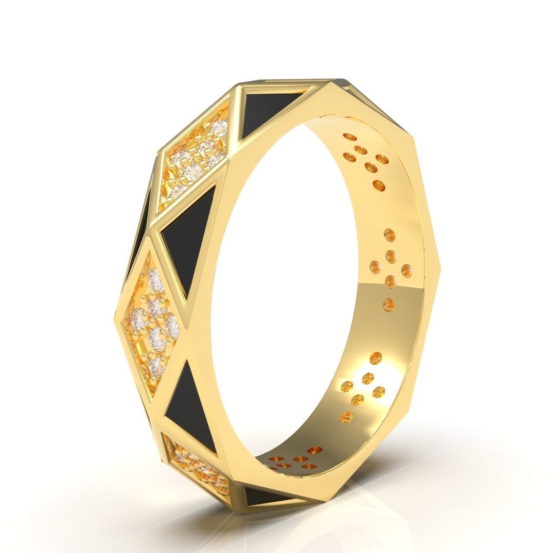 Geometric ring 3D print model_3