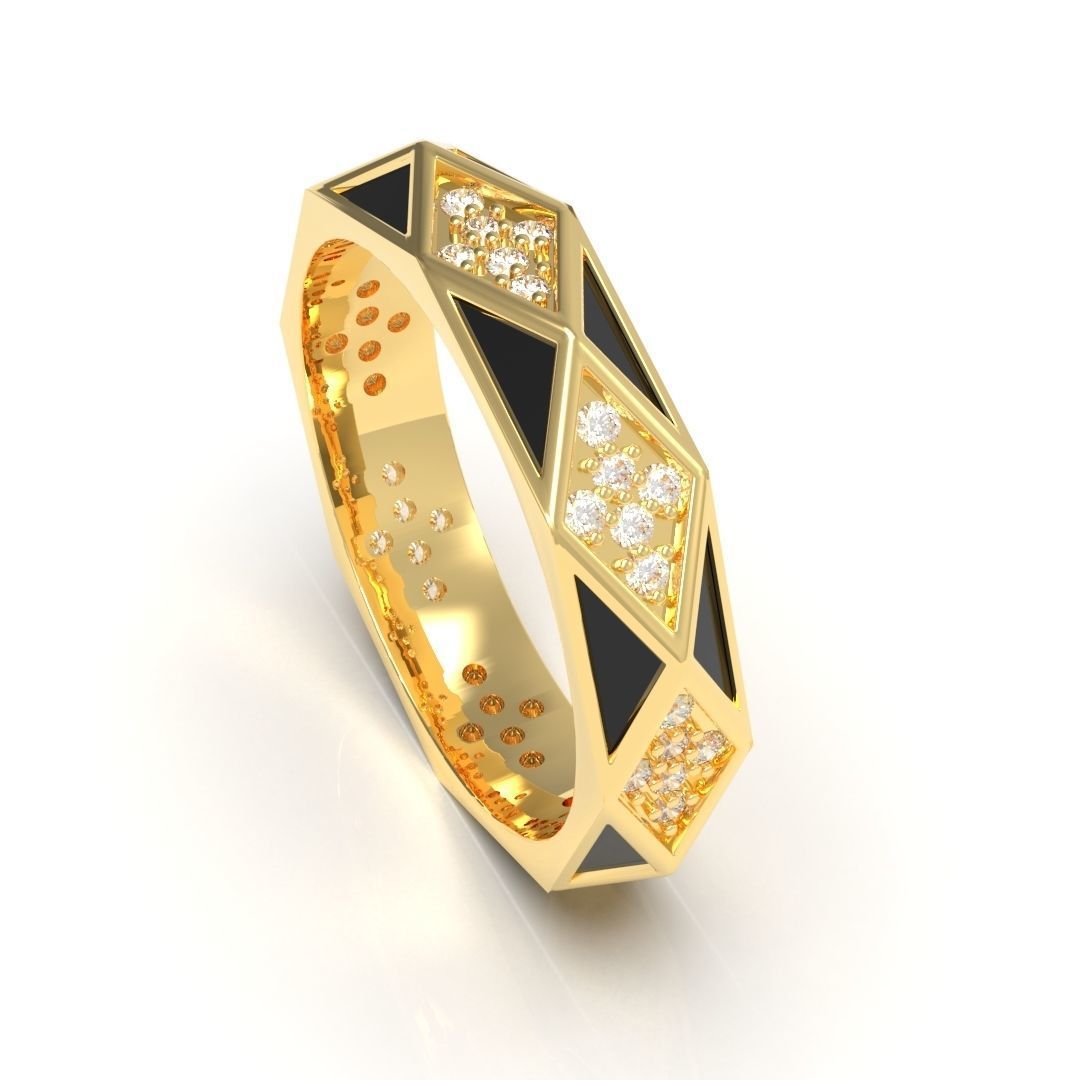 Geometric ring 3D print model_4