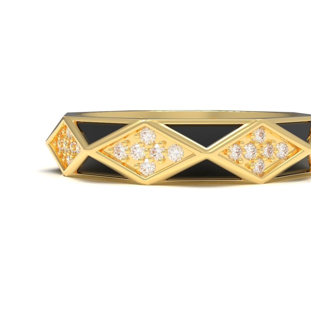 Geometric ring 3D print model_2