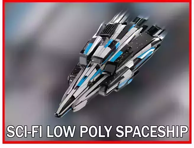 Lowpoly Sci-Fi Spaceship Sci fi Space Craft 17