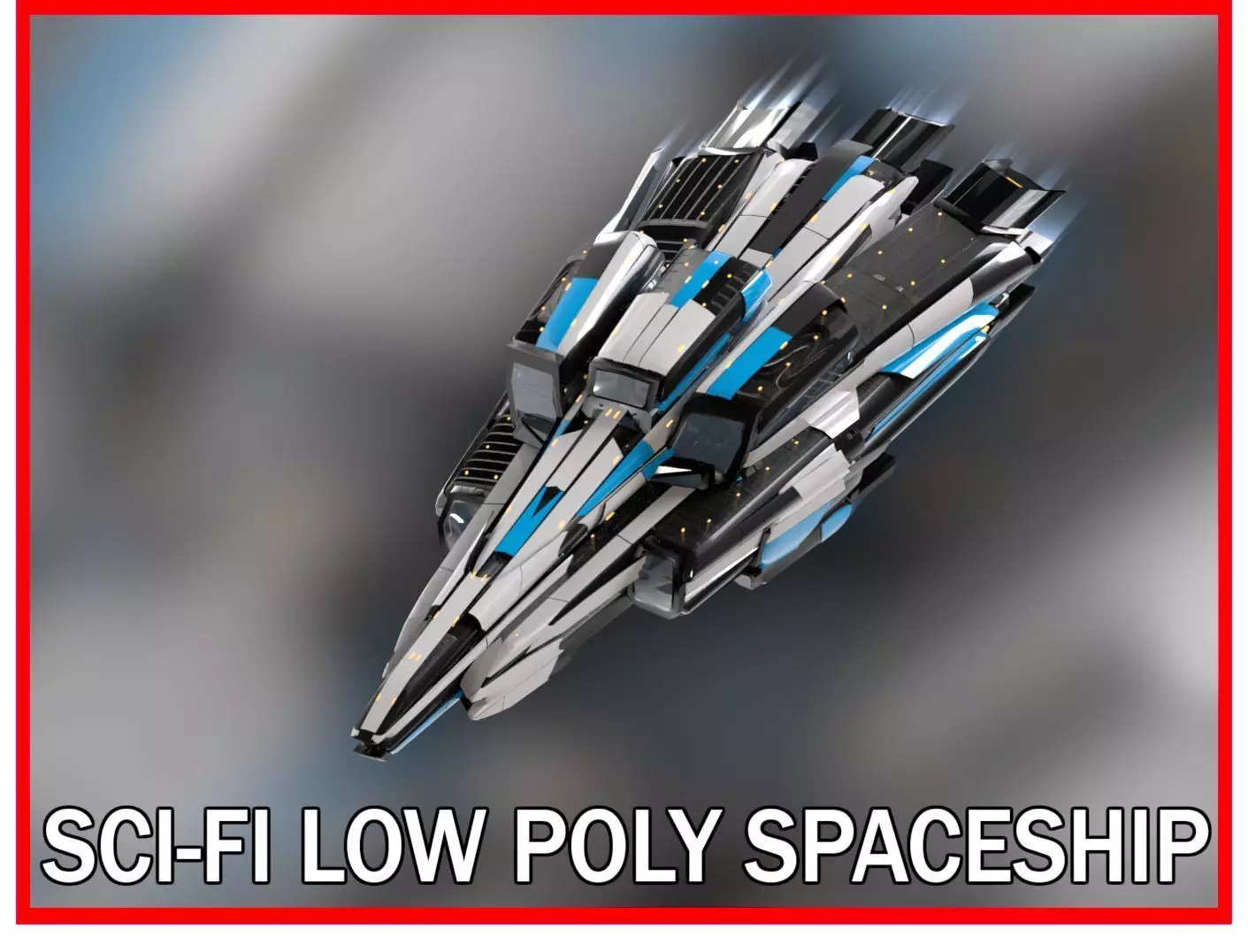 3D model Lowpoly Sci-Fi Spaceship Sci fi Space Craft 17 VR / AR / low ...
