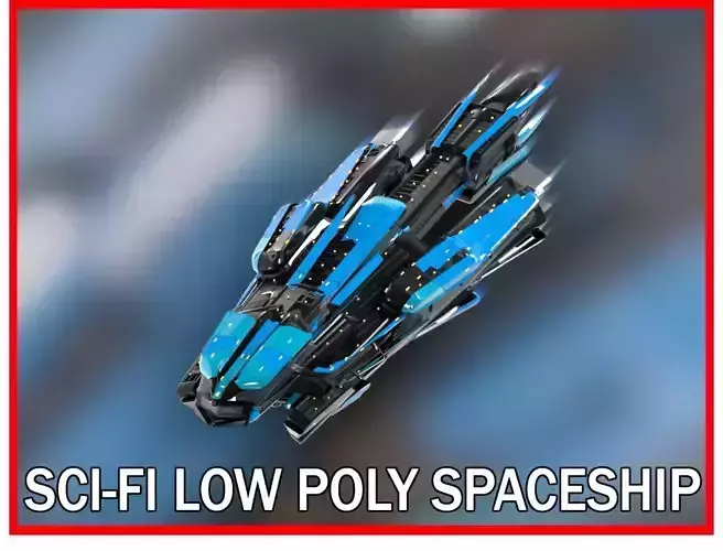 Lowpoly Sci-Fi Spaceship Sci fi Space Craft 16