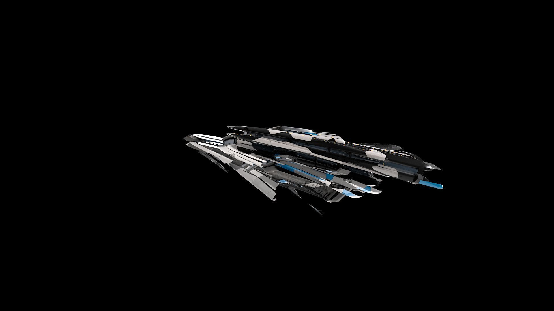 Lowpoly Sci-Fi Spaceship Sci fi Space Craft 14 Low-poly 3D model_7