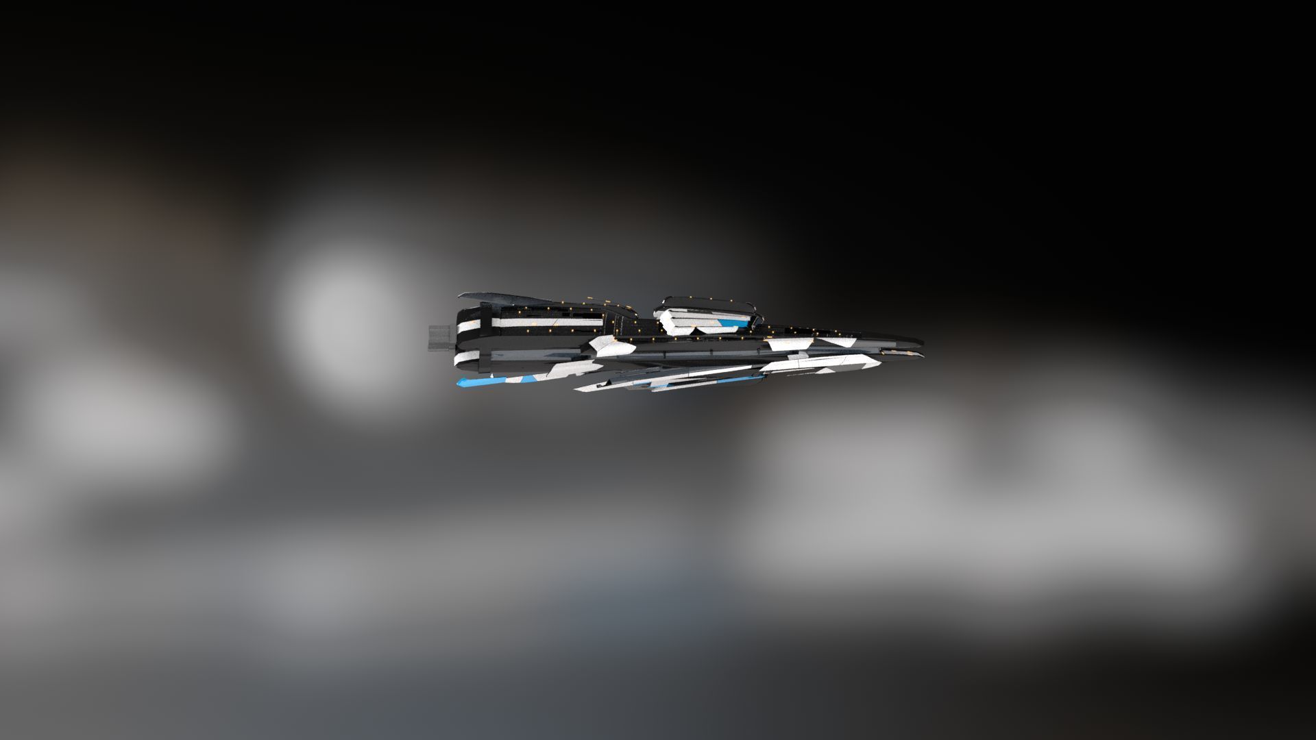 Lowpoly Sci-Fi Spaceship Sci fi Space Craft 14 Low-poly 3D model_2