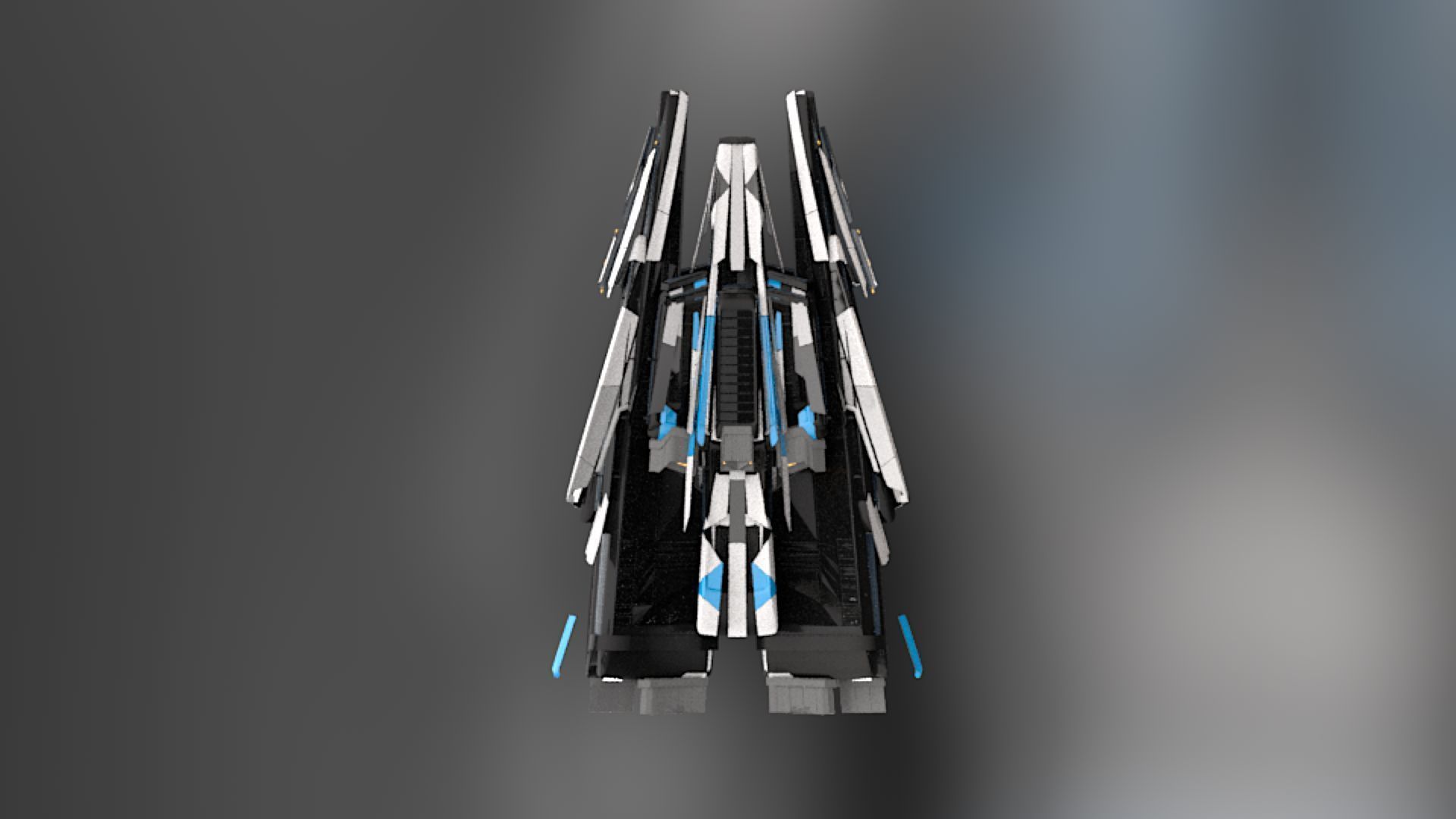 Lowpoly Sci-Fi Spaceship Sci fi Space Craft 14 Low-poly 3D model_3