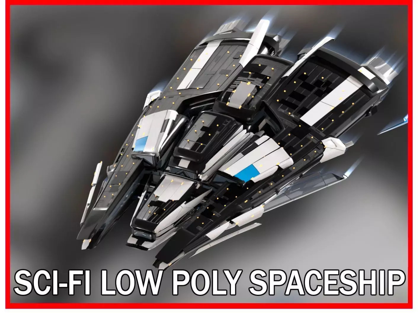 Lowpoly Sci-Fi Spaceship Sci fi Space Craft 14 Low-poly 3D model_0