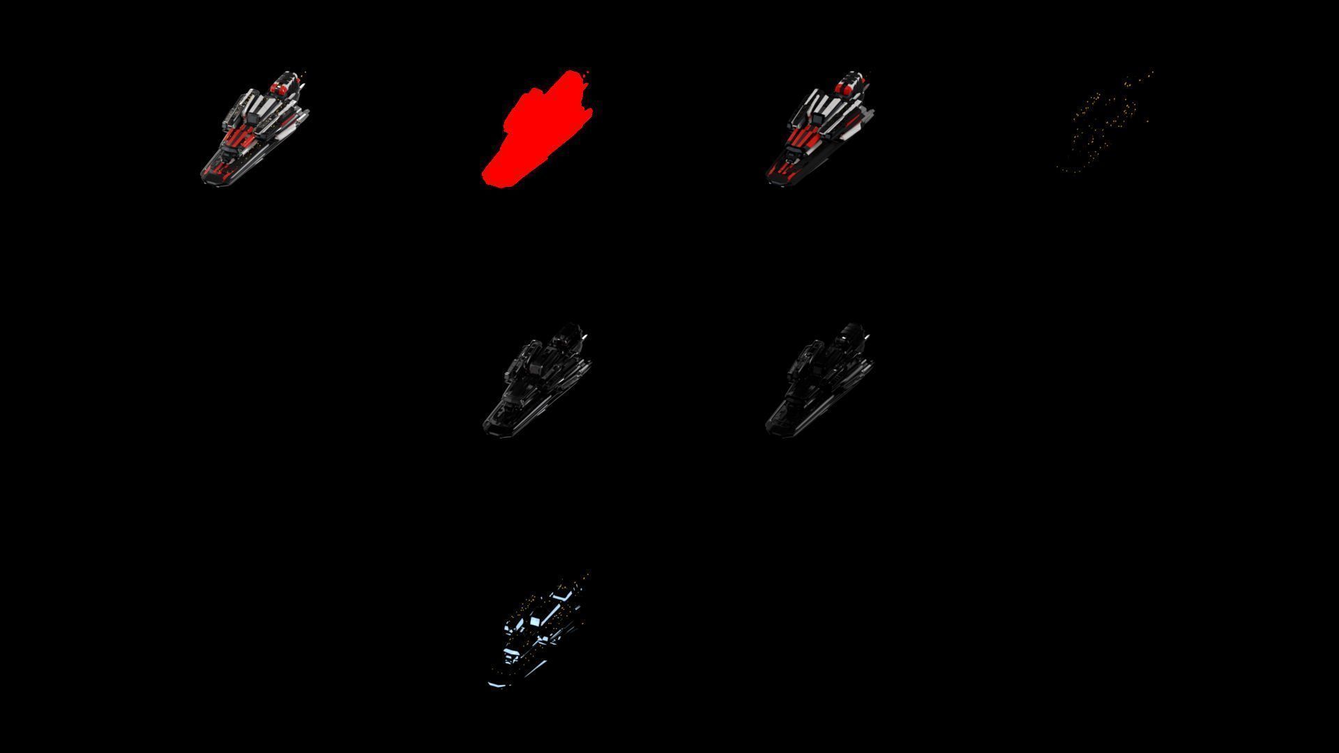 Lowpoly Sci-Fi Spaceship Sci fi Space Craft 13 Low-poly 3D model_4