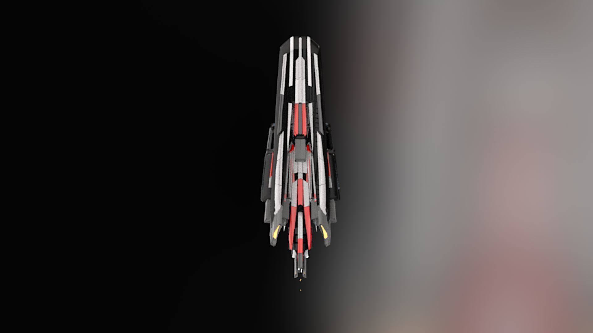 Lowpoly Sci-Fi Spaceship Sci fi Space Craft 13 Low-poly 3D model_3