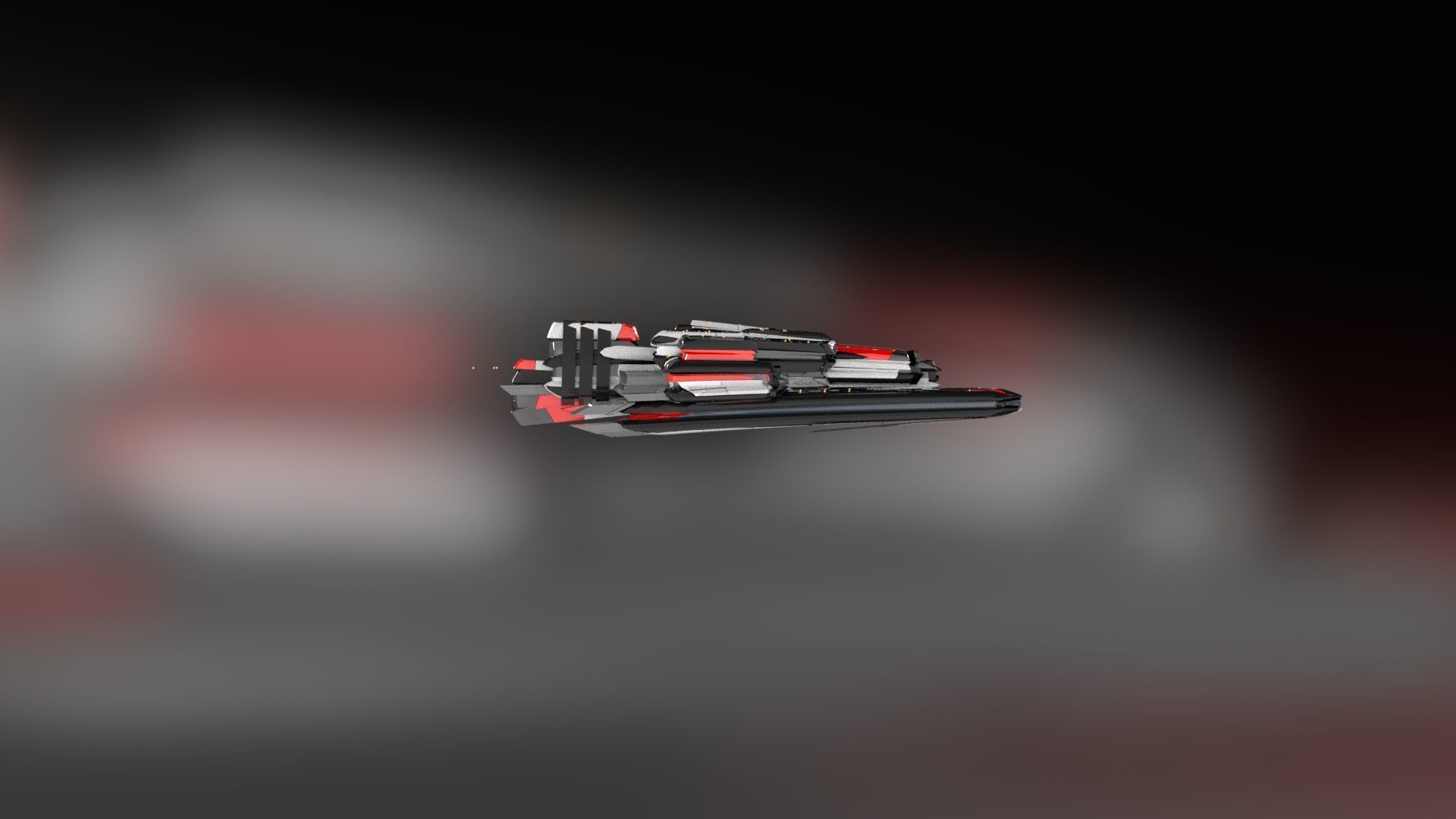 Lowpoly Sci-Fi Spaceship Sci fi Space Craft 13 Low-poly 3D model_2