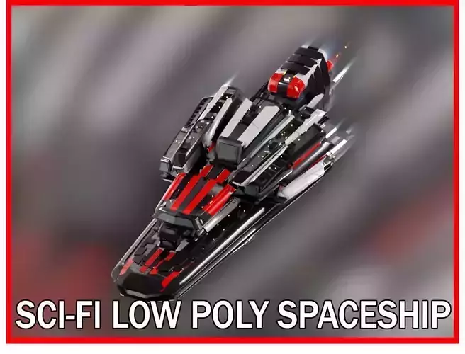 Lowpoly Sci-Fi Spaceship Sci fi Space Craft 13 Low-poly 3D model