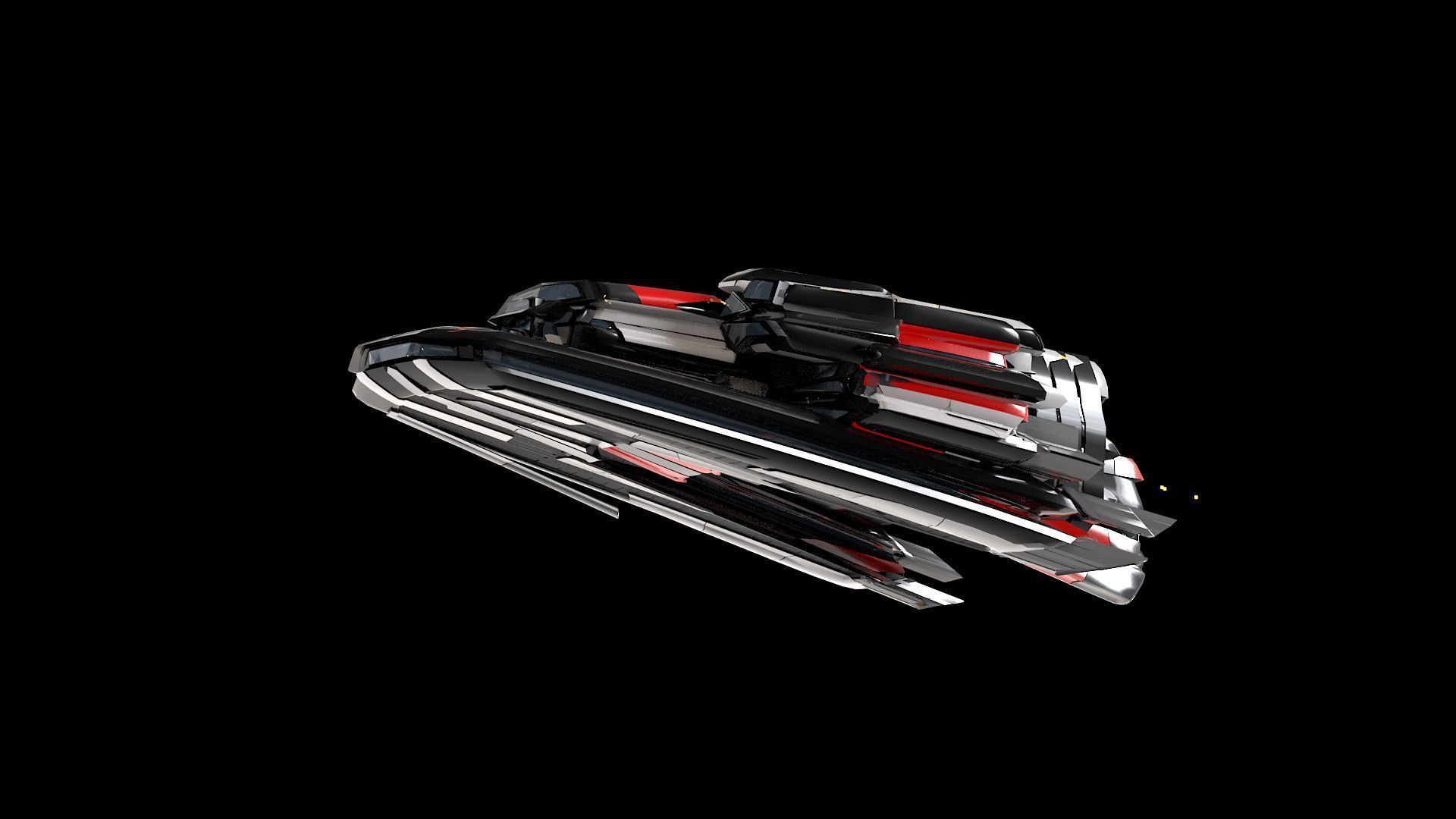 Lowpoly Sci-Fi Spaceship Sci fi Space Craft 13 Low-poly 3D model_7