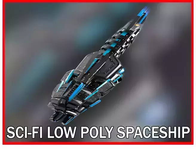 Lowpoly Sci-Fi Spaceship Sci fi Space Craft 12