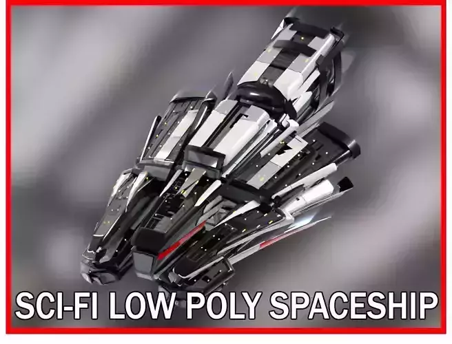 Lowpoly Sci-Fi Spaceship Sci fi Space Craft 11 Low-poly 3D model