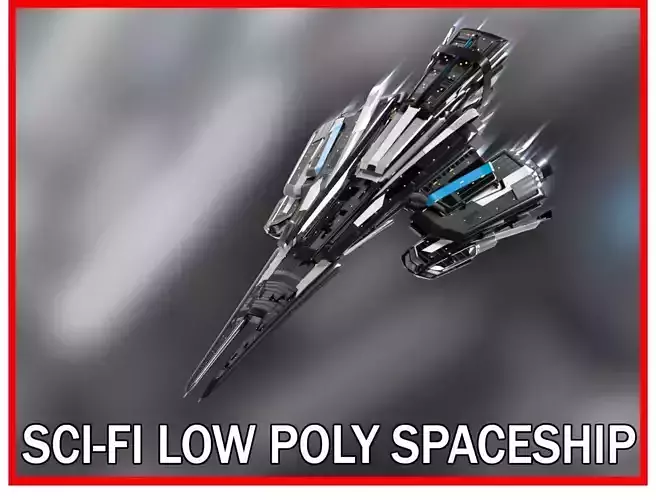 Lowpoly Sci-Fi Spaceship Sci fi Space Craft 10 Low-poly 3D model