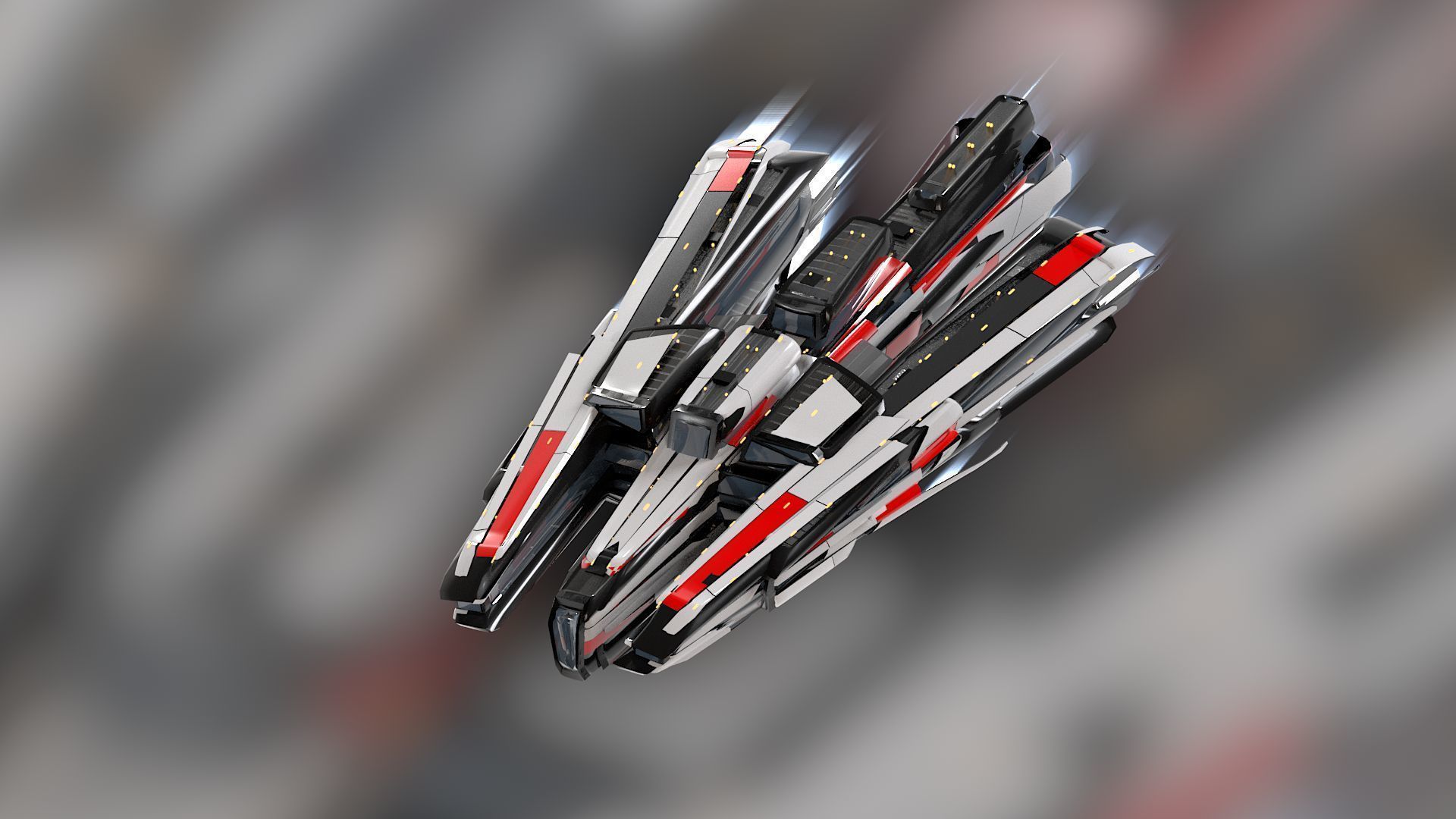 Lowpoly Sci-Fi Spaceship Sci fi Space Craft 9 Low-poly 3D model_1