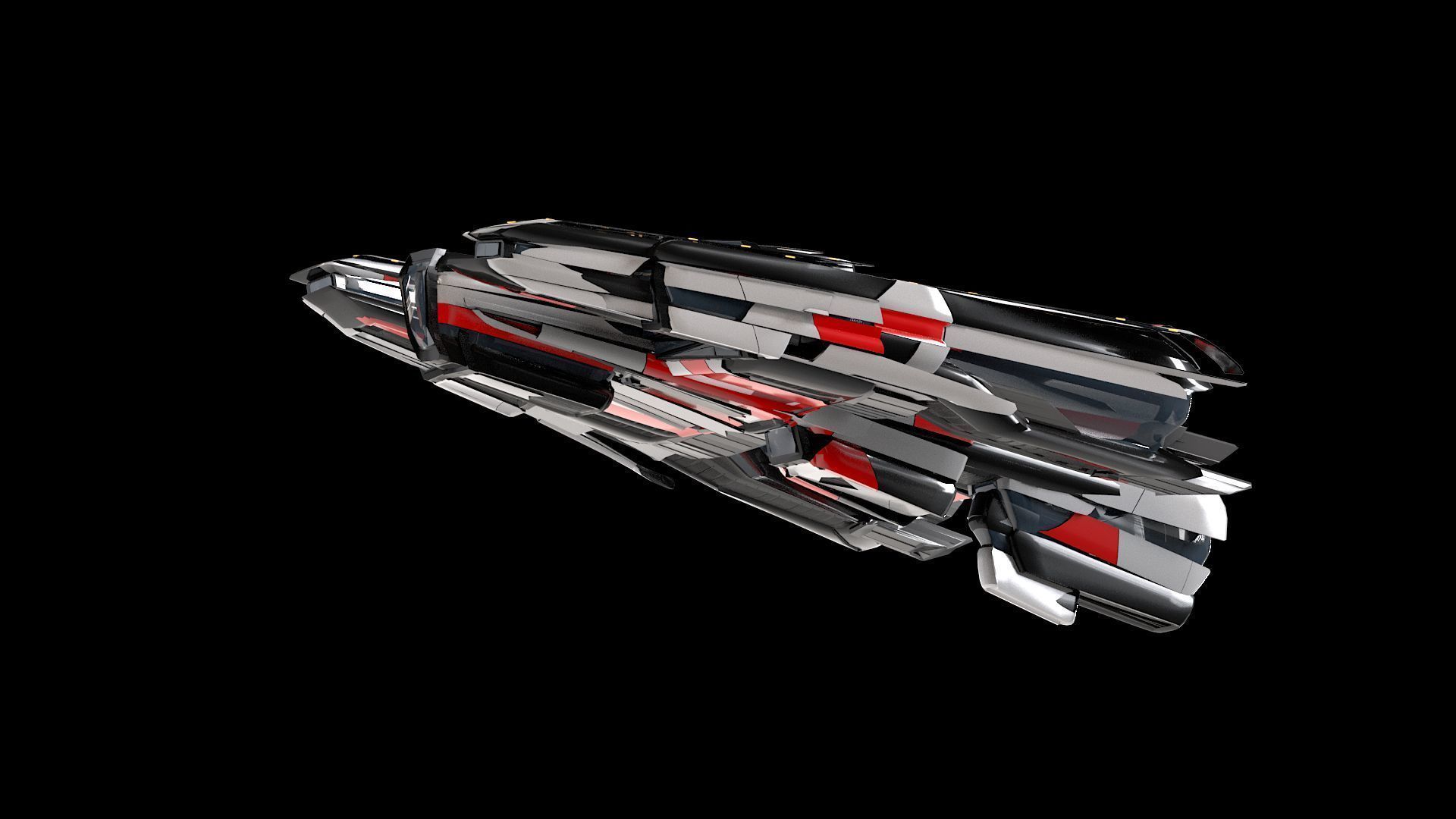 Lowpoly Sci-Fi Spaceship Sci fi Space Craft 9 Low-poly 3D model_7