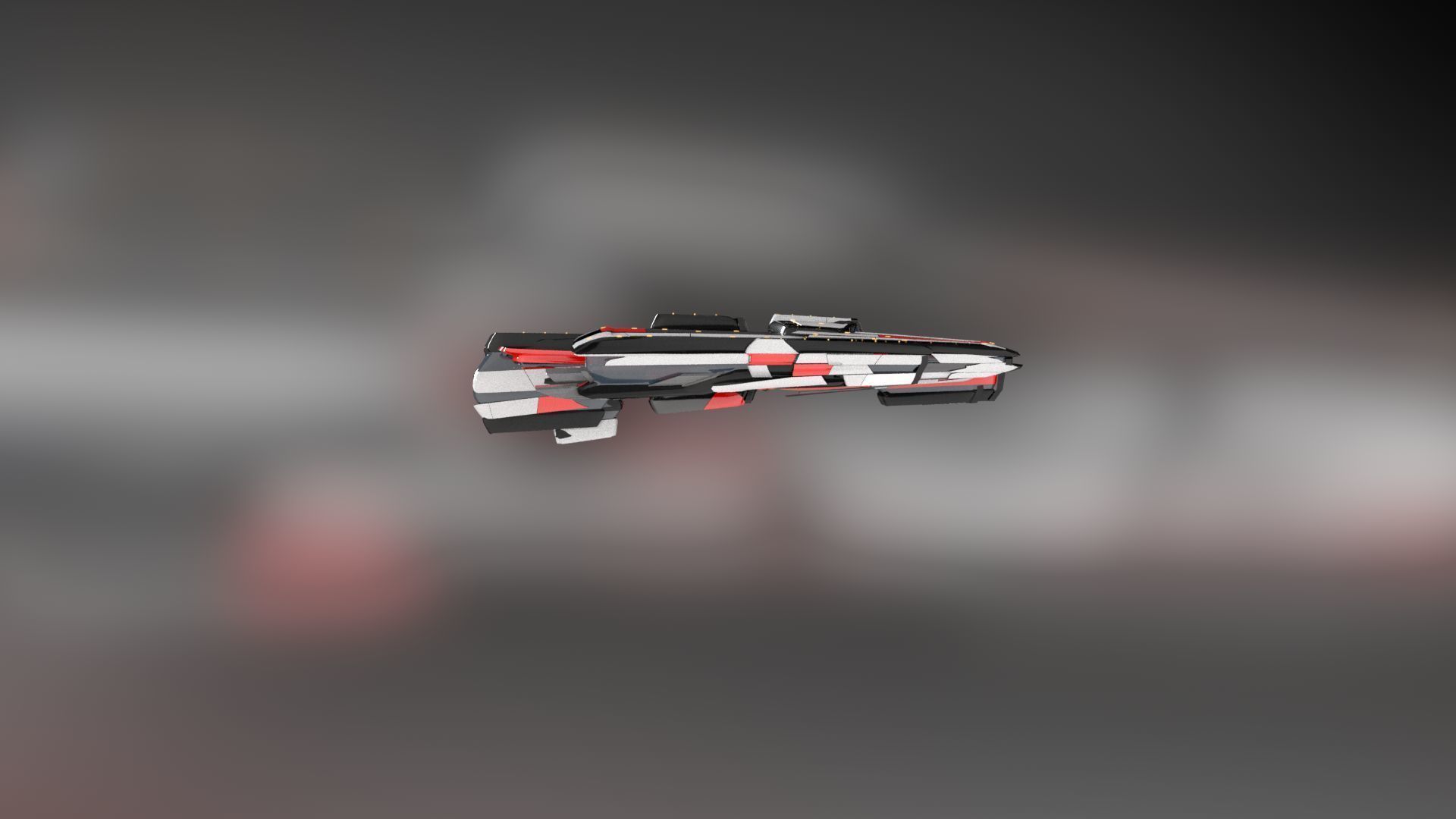 Lowpoly Sci-Fi Spaceship Sci fi Space Craft 9 Low-poly 3D model_2