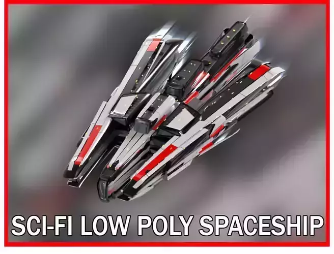 Lowpoly Sci-Fi Spaceship Sci fi Space Craft 9