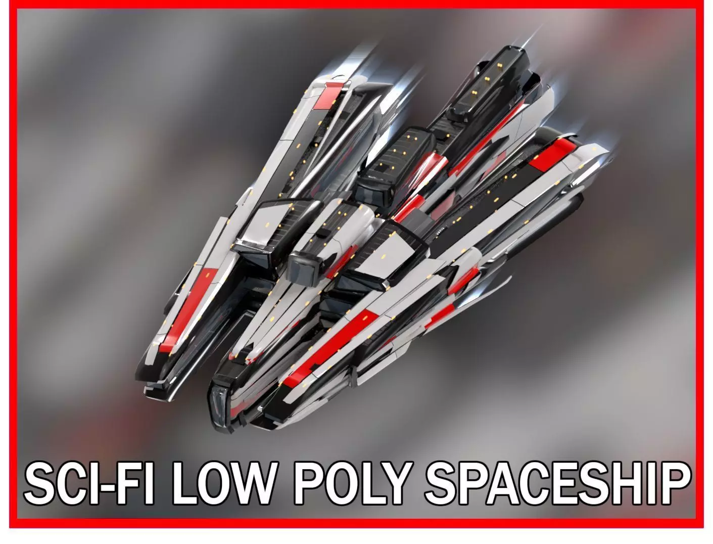 Lowpoly Sci-Fi Spaceship Sci fi Space Craft 9 Low-poly 3D model_0