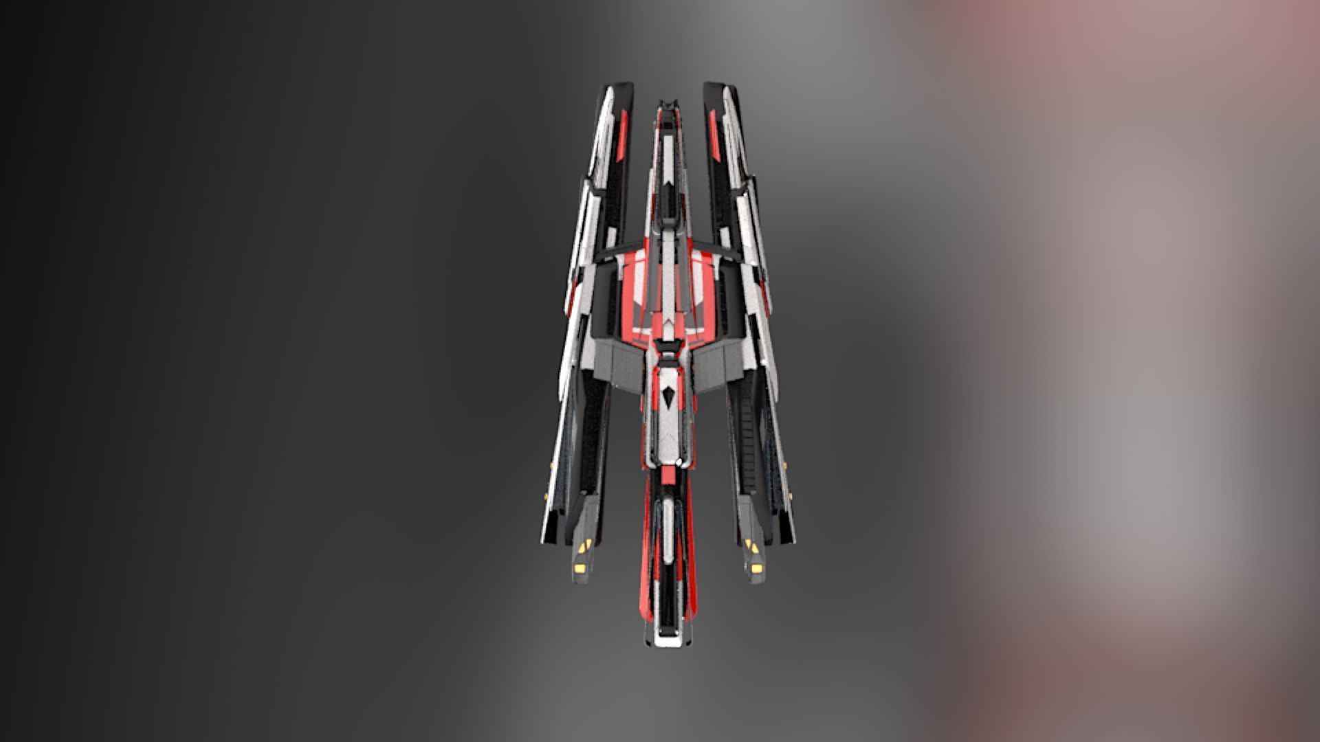 Lowpoly Sci-Fi Spaceship Sci fi Space Craft 9 Low-poly 3D model_3