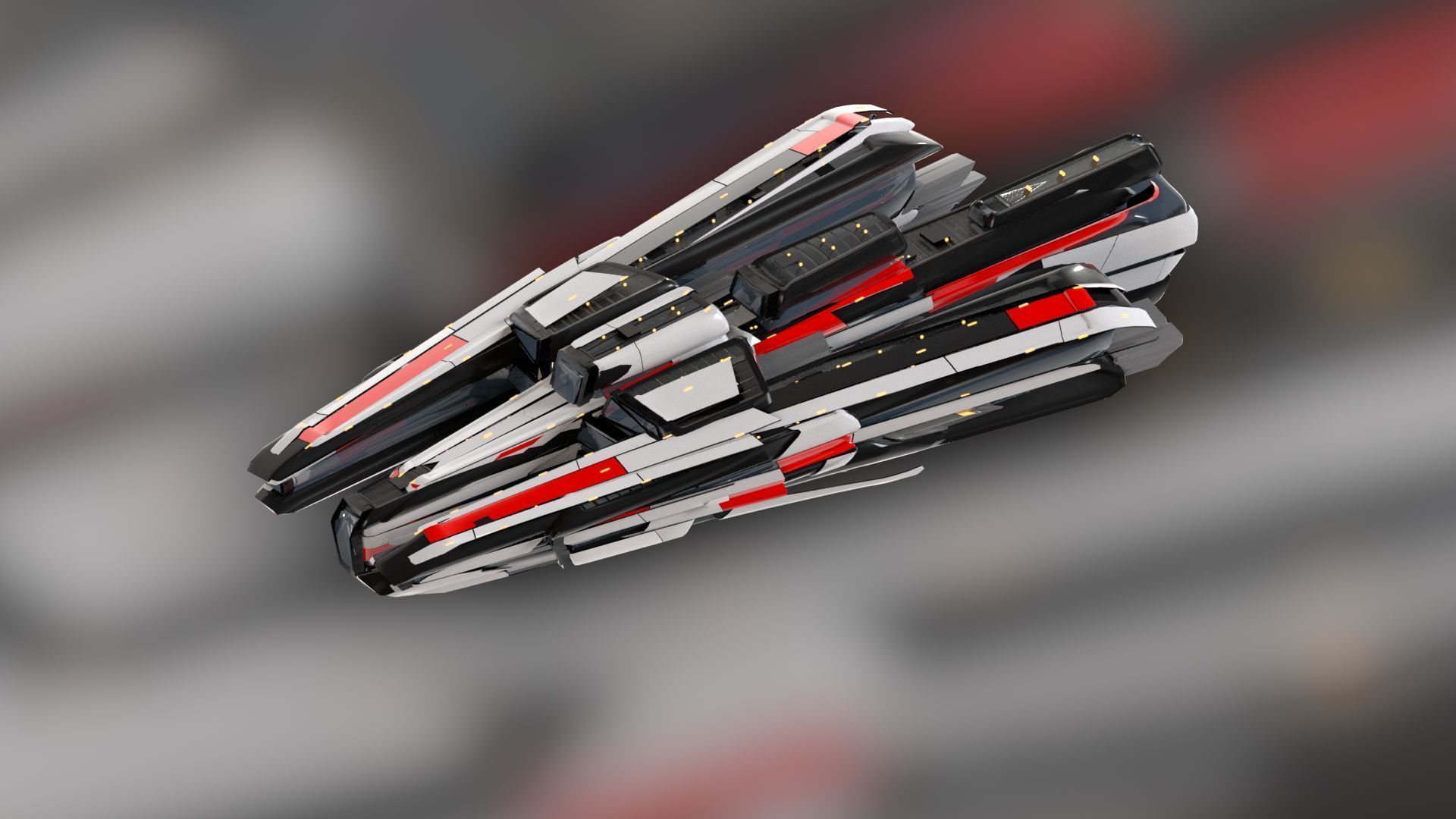 Lowpoly Sci-Fi Spaceship Sci fi Space Craft 9 Low-poly 3D model_6