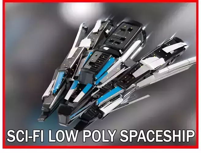 Lowpoly Sci-Fi Spaceship Sci fi Space Craft 8