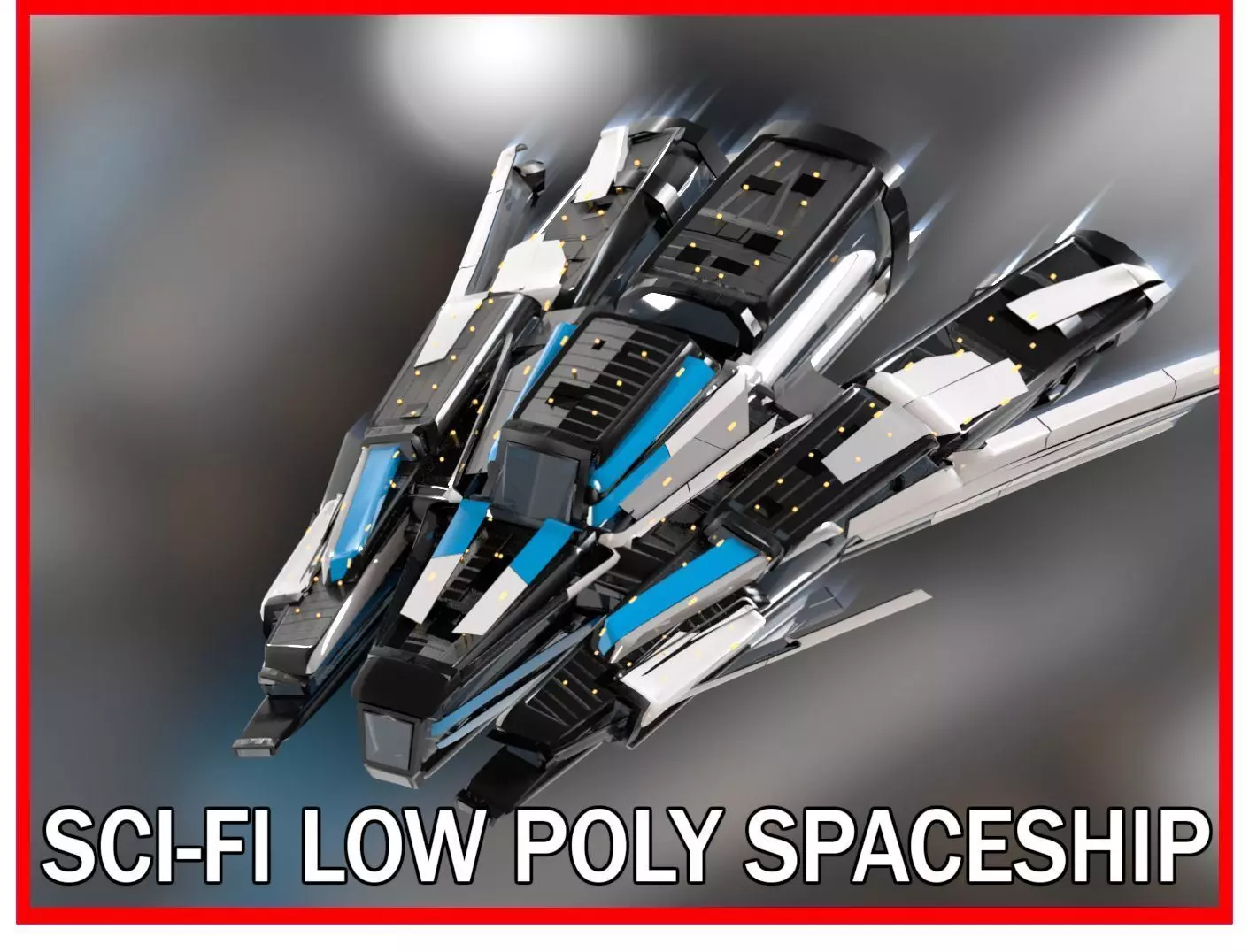3D model Lowpoly Sci-Fi Spaceship Sci fi Space Craft 8 VR / AR / low ...