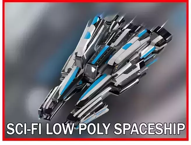 Lowpoly Sci-Fi Spaceship Sci fi Space Craft 7