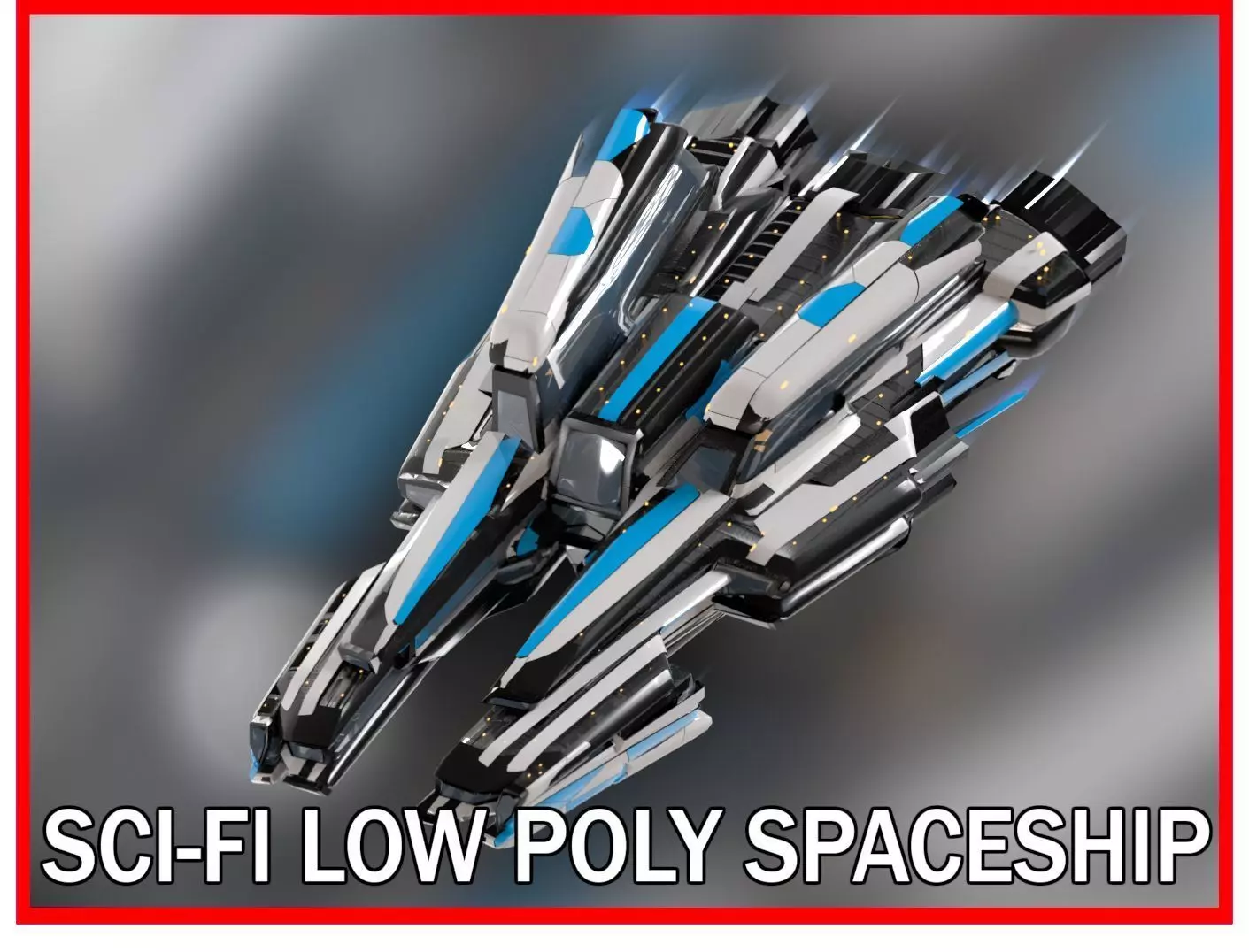 3D model Lowpoly Sci-Fi Spaceship Sci fi Space Craft 7 VR / AR / low ...