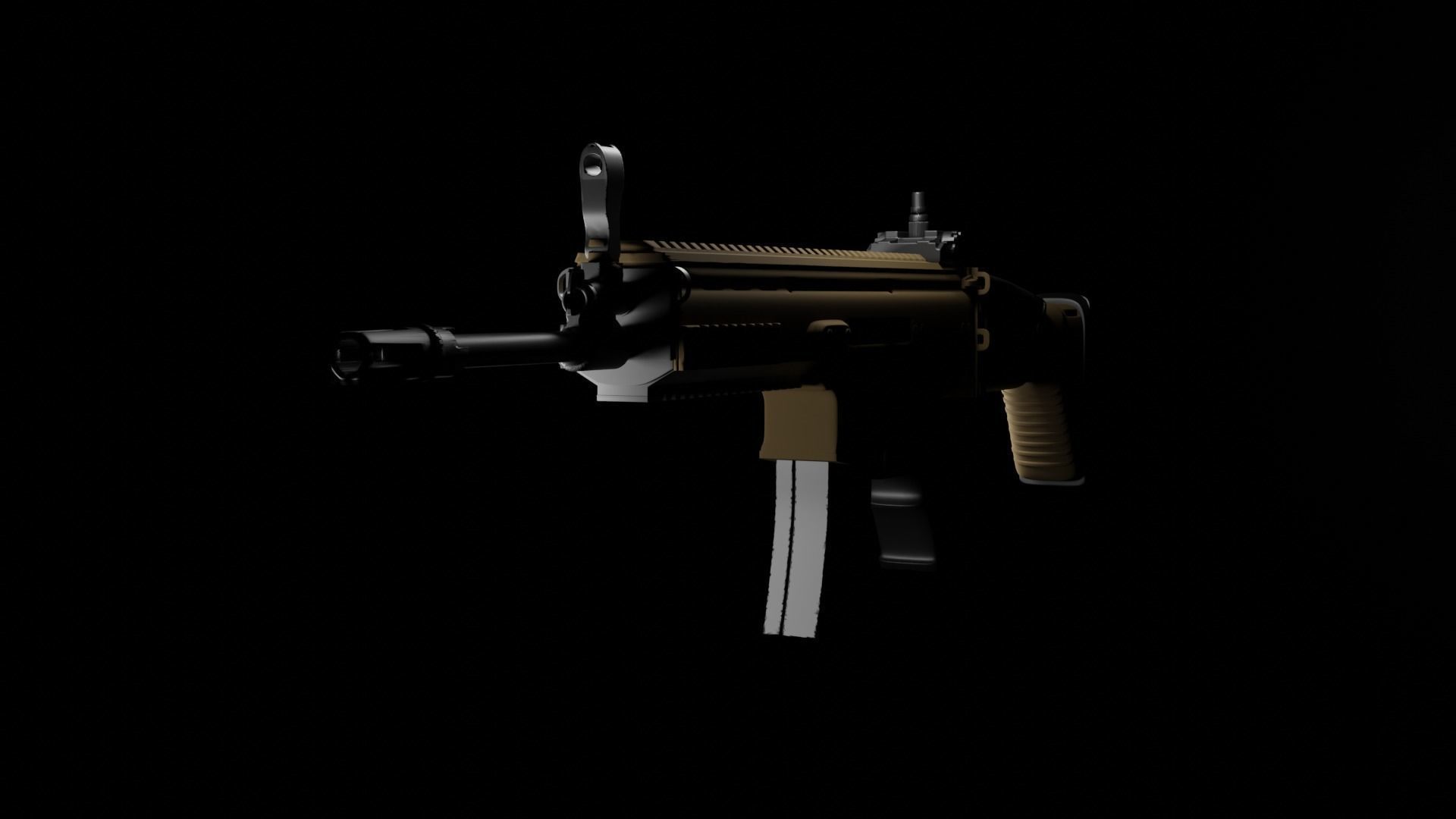3d gun model assault rifle 3D model_5