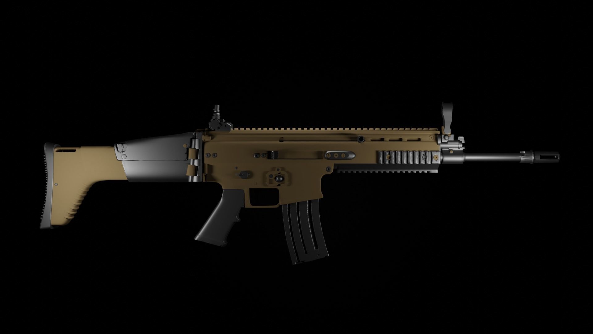 3d gun model assault rifle 3D model_2