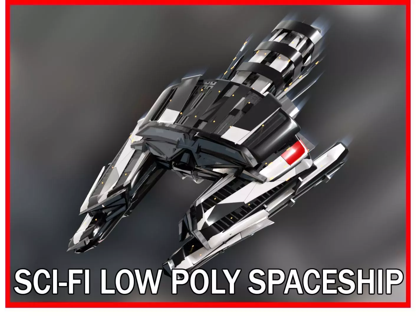 Lowpoly Sci-Fi Spaceship Sci fi AirCraft 5 Low-poly 3D model_0