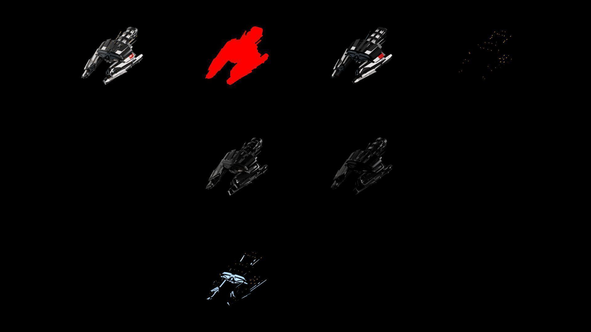 Lowpoly Sci-Fi Spaceship Sci fi AirCraft 5 Low-poly 3D model_4