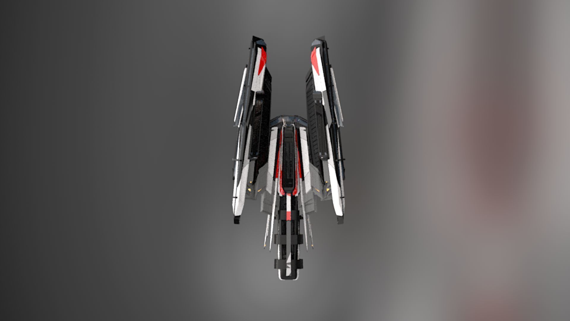 Lowpoly Sci-Fi Spaceship Sci fi AirCraft 5 Low-poly 3D model_3