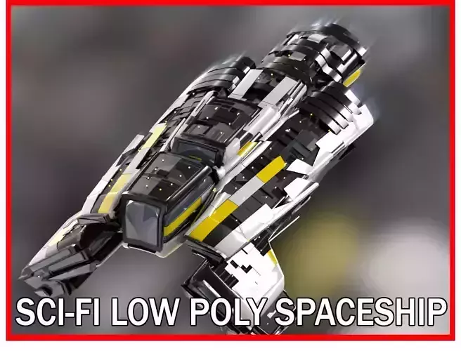 Lowpoly Sci-Fi Spaceship Sci fi Space Craft 3
