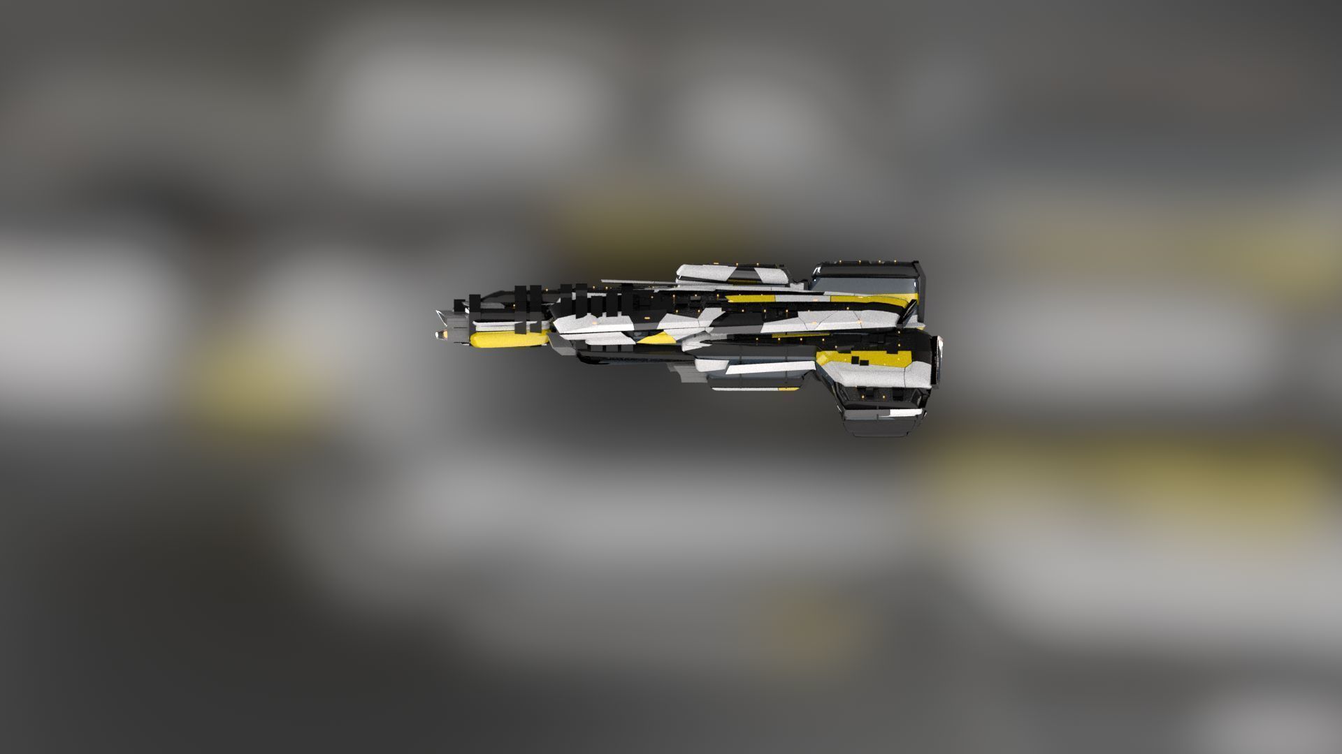 Lowpoly Sci-Fi Spaceship Sci fi Space Craft 3 Low-poly 3D model_2