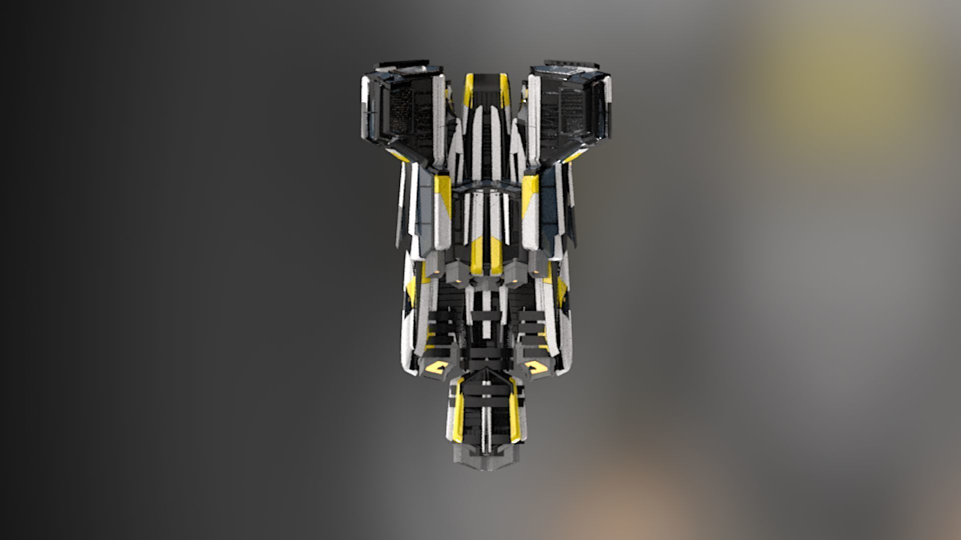 Lowpoly Sci-Fi Spaceship Sci fi Space Craft 3 Low-poly 3D model_3