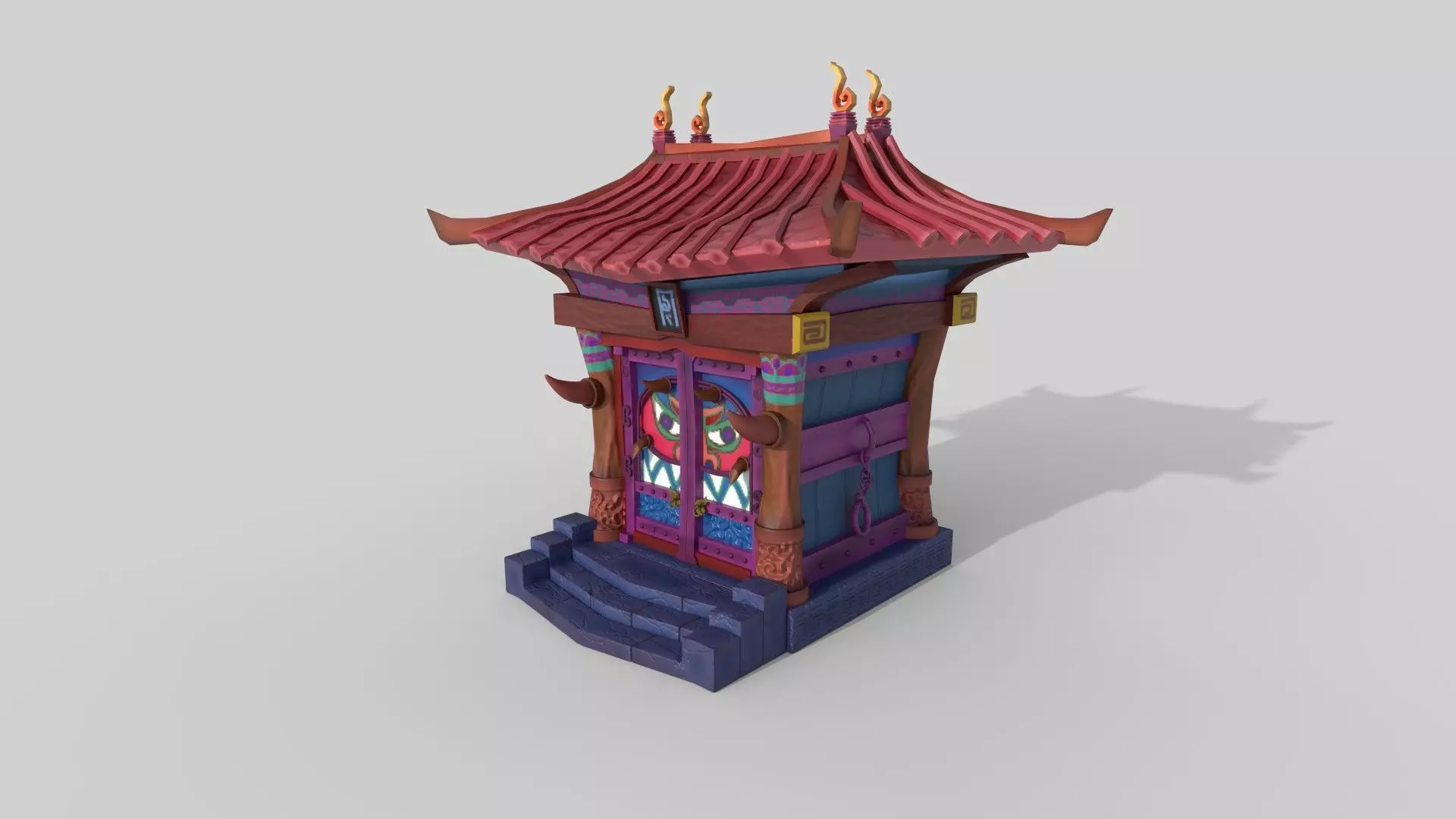 Japanese Temple Low-poly 3D model