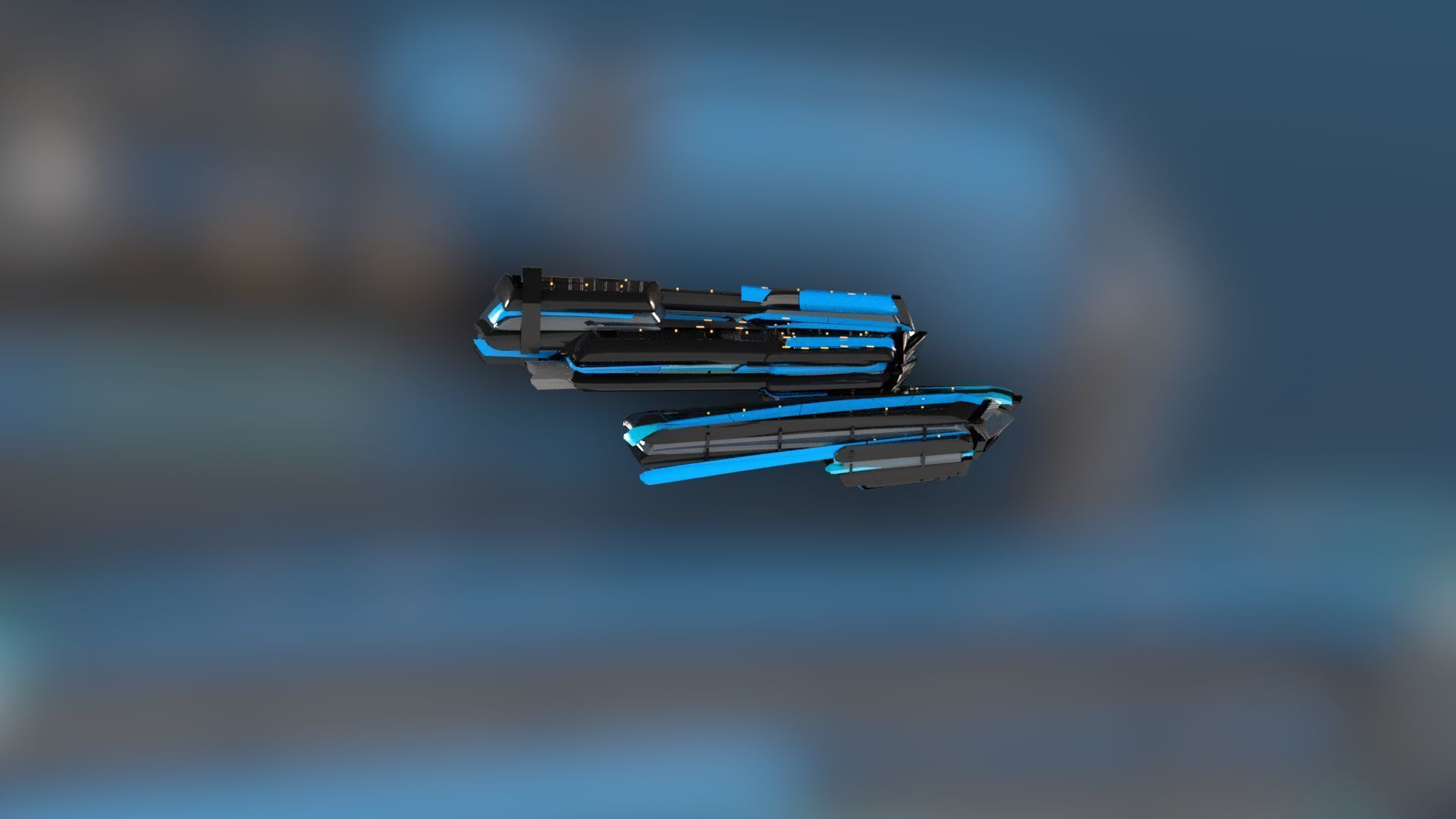 Lowpoly Sci-Fi Spaceship Sci fi Space Craft 1 Low-poly 3D model_2