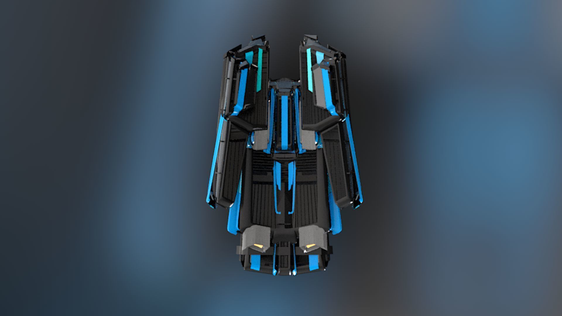 Lowpoly Sci-Fi Spaceship Sci fi Space Craft 1 Low-poly 3D model_3