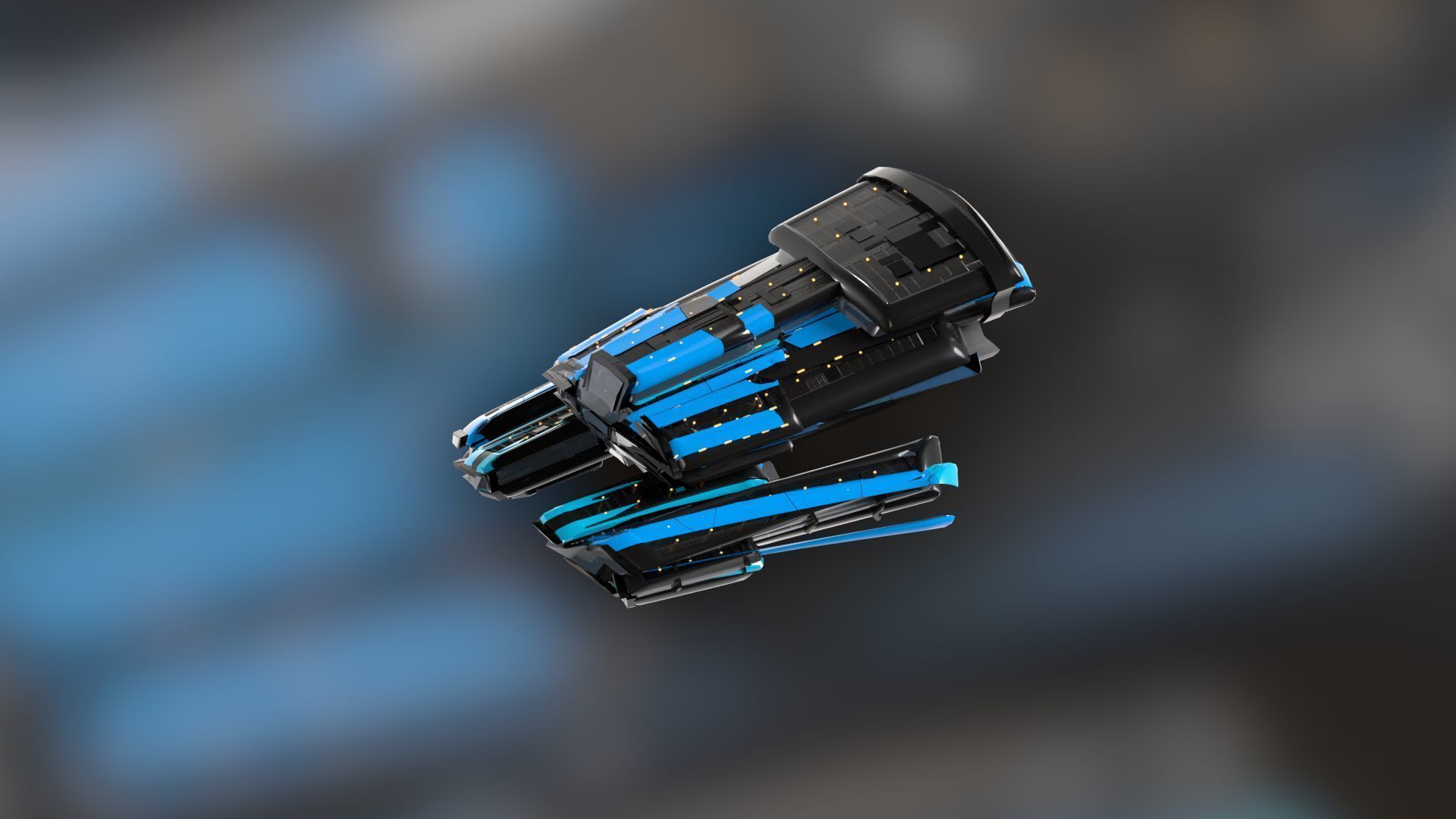 Lowpoly Sci-Fi Spaceship Sci fi Space Craft 1 Low-poly 3D model_6