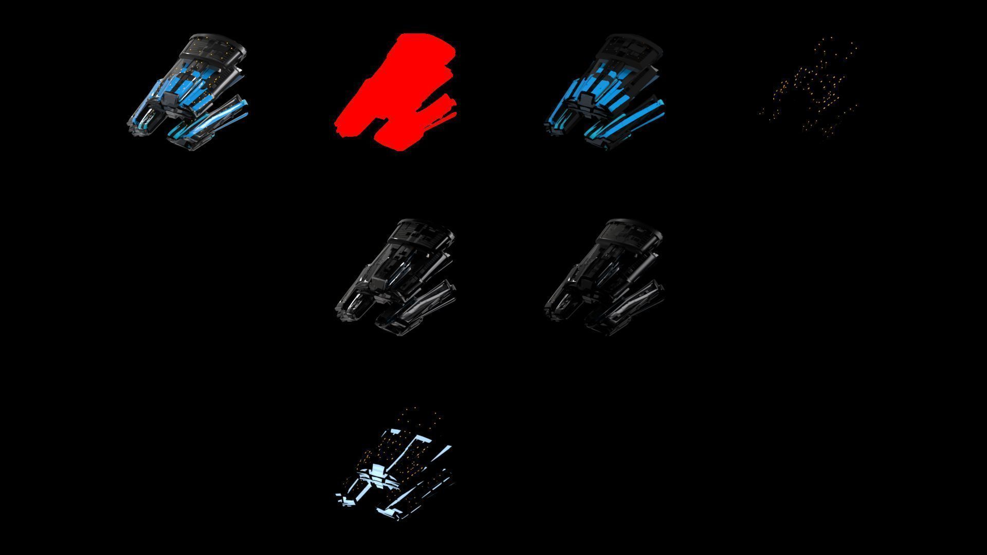 Lowpoly Sci-Fi Spaceship Sci fi Space Craft 1 Low-poly 3D model_4