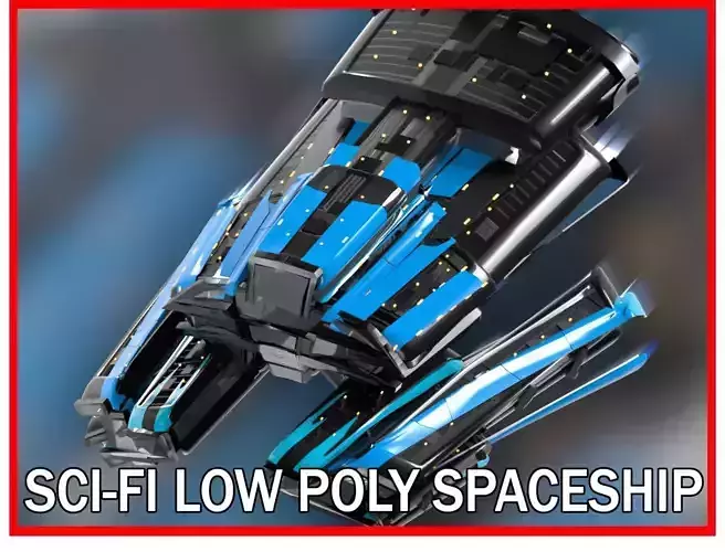 Lowpoly Sci-Fi Spaceship Sci fi Space Craft 1 Low-poly 3D model