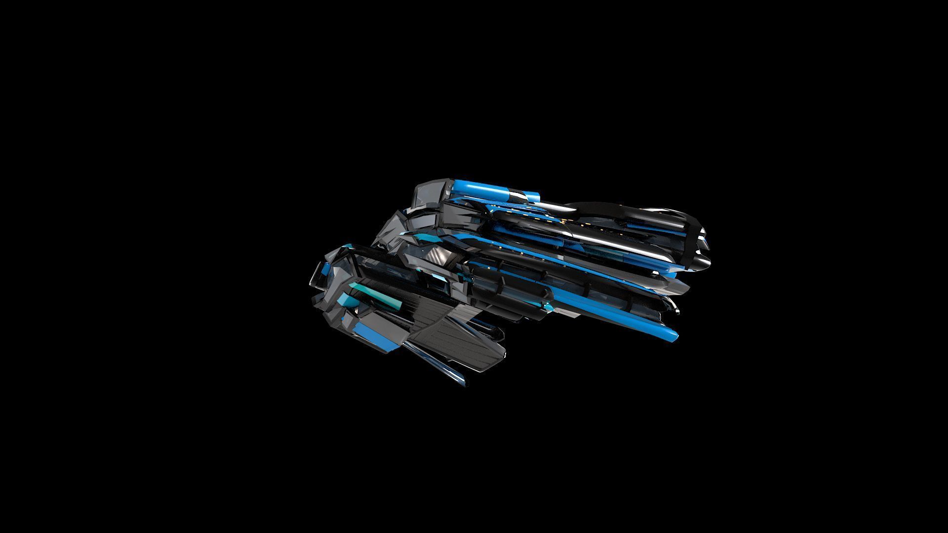 Lowpoly Sci-Fi Spaceship Sci fi Space Craft 1 Low-poly 3D model_7