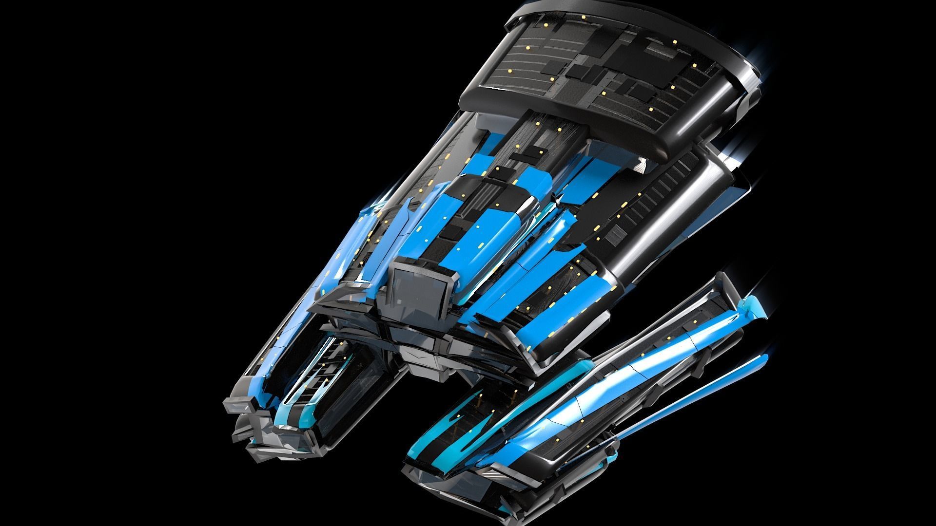 Lowpoly Sci-Fi Spaceship Sci fi Space Craft 1 Low-poly 3D model_5