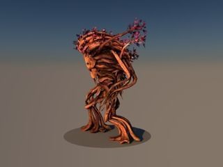 treeman with 4 animations Low-poly 3D model_7